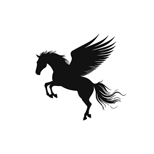 flying horse logo vector style minimal flat design black on white background