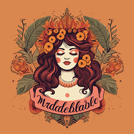 a boho style logo, lady marmalade, vector, dribbble