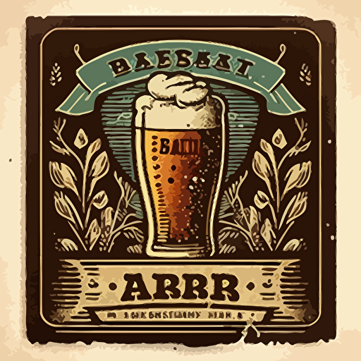 retro illustration vector sticker of beer bar matchbook style art
