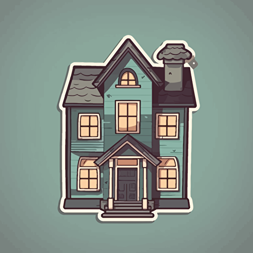house 2d simple die-cut sticker vector art