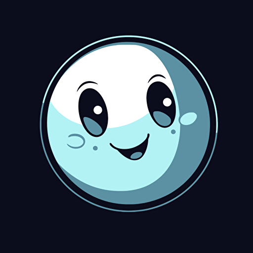 vector style, moon with a smiley face, chibi