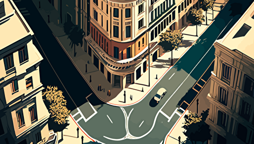 baku street, top view, vector,