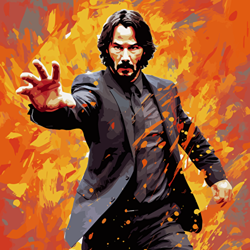 keanu reeves i know kung fu as a vector illustration, 10 color art