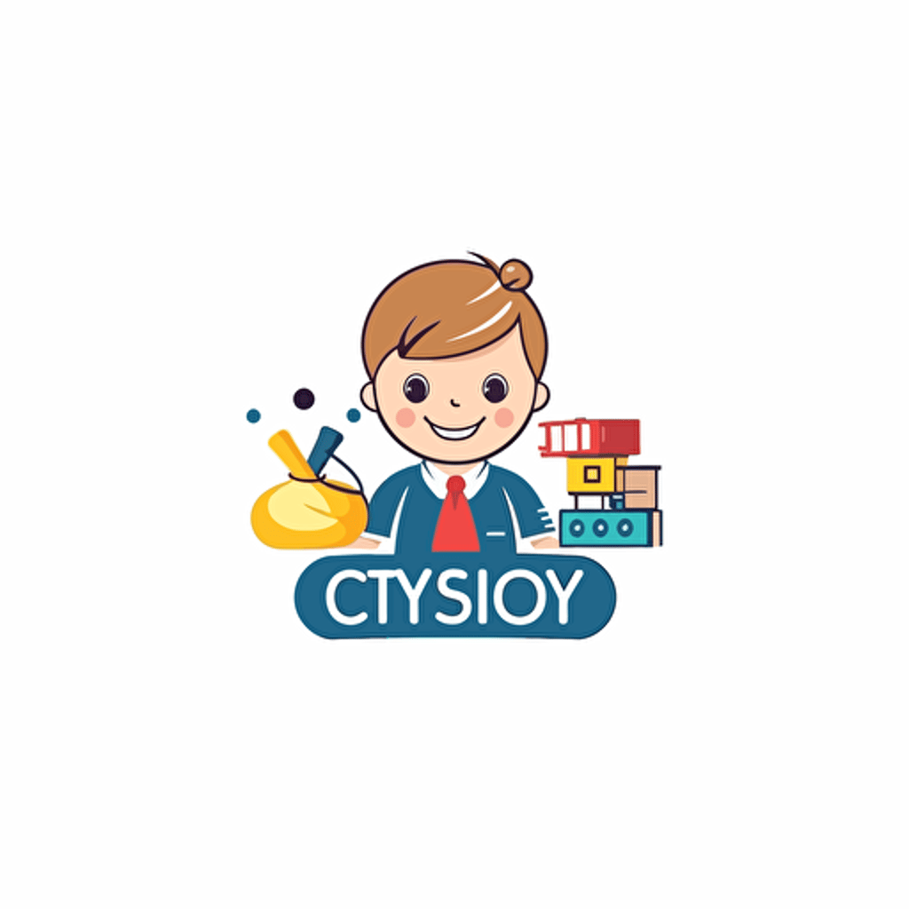 logo for company selling creative toys school children, simple, vector