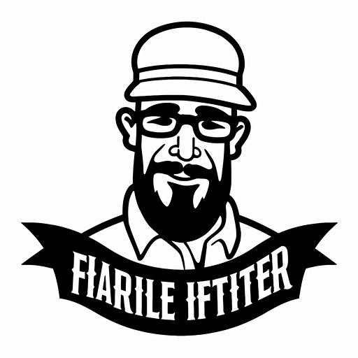 make logo for "The Grillfather" vector art, black only, white background, simple