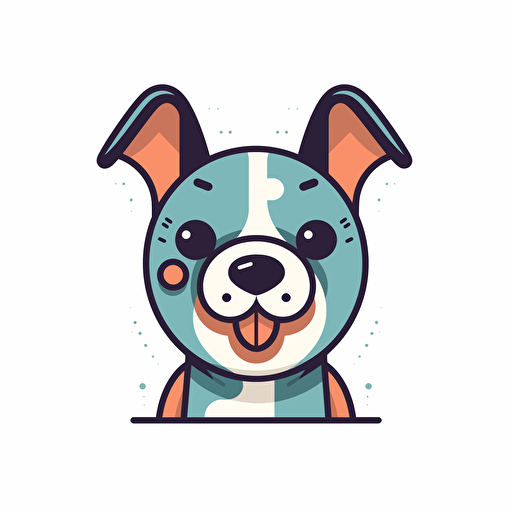 A friendly and approachable dog, Comic vector illustration style, flat design, minimalist logo, minimalist icon, flat icon, adobe illustrator, cute, simple