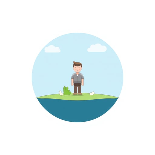 a person stranded on a 