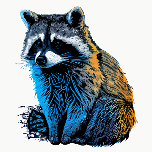 crayon vector of a racoon
