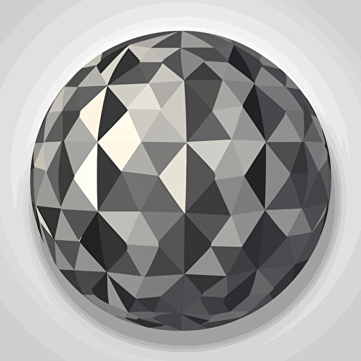 geodesic sphere sticker, in the style of black and grey, flat vector, orderly arrangements, precisionist style