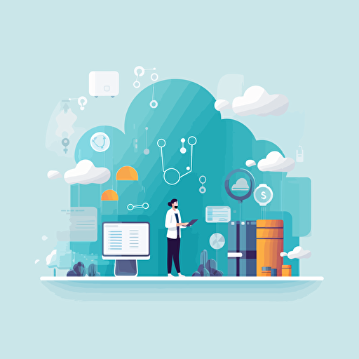 healthdata, cloud, tech, vector, posetive, minimalistic ar 16:9