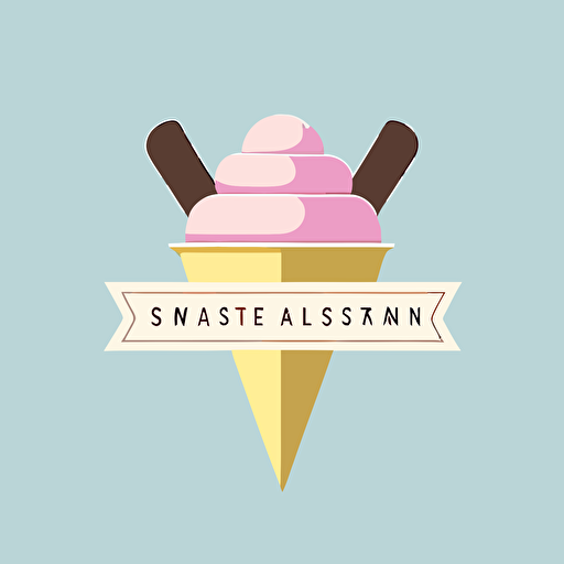 logo vector simple sci-fi for ice cream corporate logo business, wes anderson style pastels