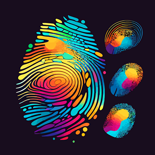 digital fingerprints vector, in the style of vibrant illustrations