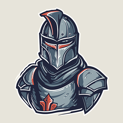 a mascot logo of a knight, simple, vector ,no shading detail, Transparent background
