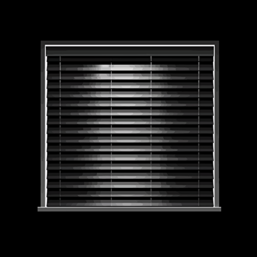 window blinds, front view, vector, black background