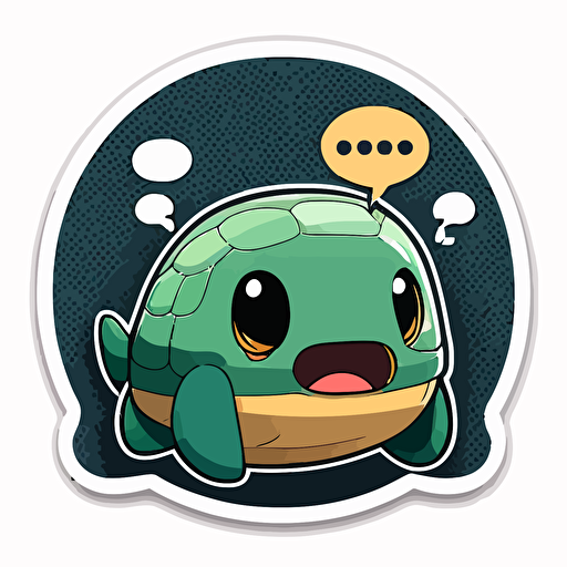 turtle emoji, anime style, vector decal