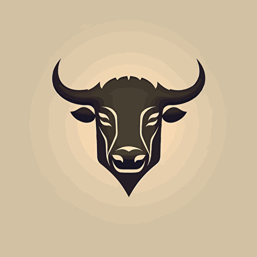 simple bull logo, vector, 2d