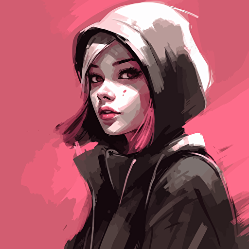 gorilla comic:: cartoon::, wearing pink::2 black::3 cloths, wearing headphones, illustration vector, black background