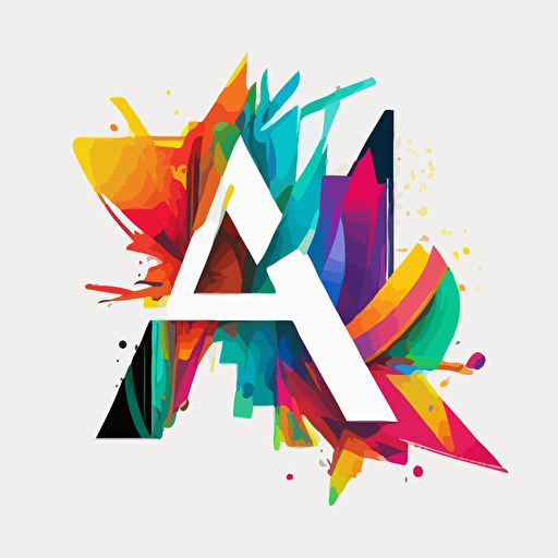 symbolic, iconic logo of (A) and (H) , colorful vector, on white background