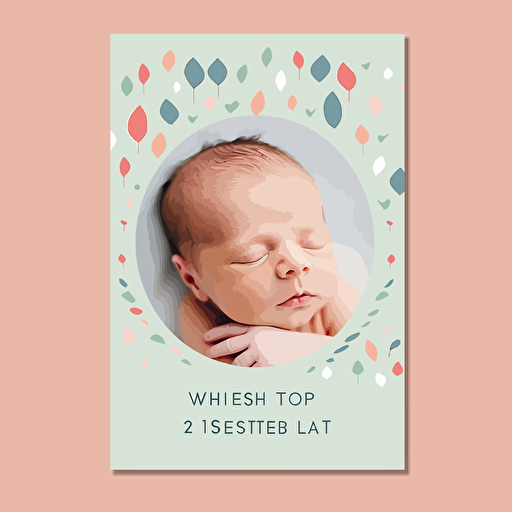 Birth Announcement Card, A7, vector, no text