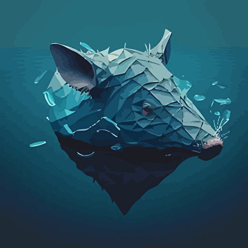 looking down at blue water, slight ripples, in tim burton style