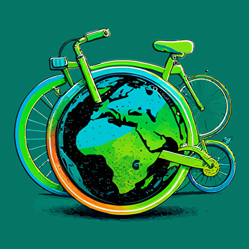 earthday and bicycle vector design, full color, printable, bicycle themed, no text