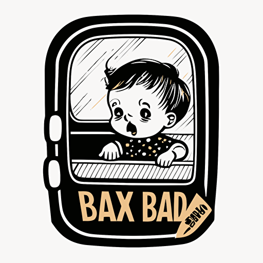 baby on board sticker, vector, funny