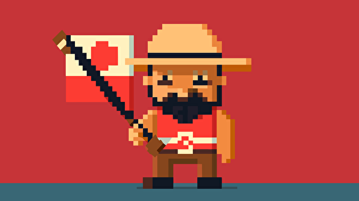 flat vector 8 bit atari pixel art style, puerto rican jibaro version of super mario