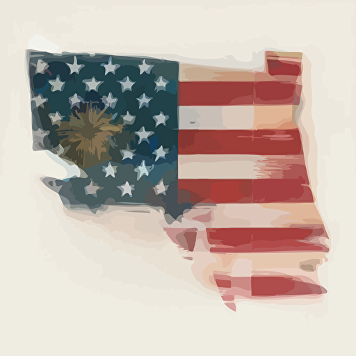 american flag that looks like map of florida, flat vector image