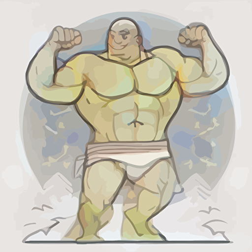 golem on new years eve, vector logo, vector art, emblem, simple cartoon, 2d, no text, white background