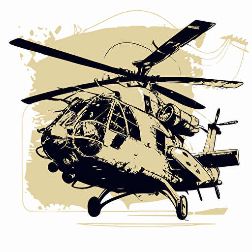 a diagram of a harpy helicopter in an ink on paper vector style