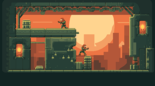 indoor run and gun theme platformer sample vector