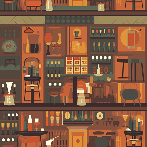 bar restaurant flat vector background sticker