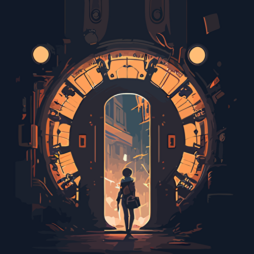 portal to another world::3 disco elysium::2 vector art::3 simple