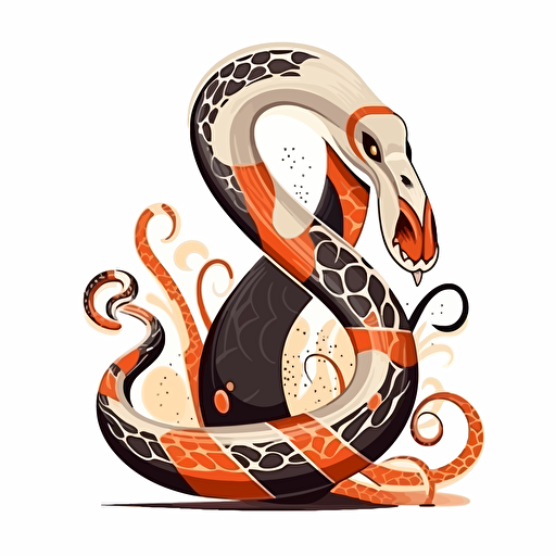 Cool cobra, cartoon style, creative and imaginative, vector illustration