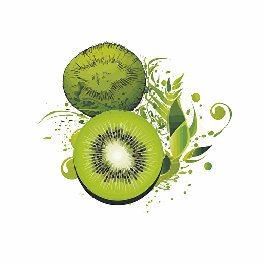 a 2d vector logo of the kiwi fruit combining it with money