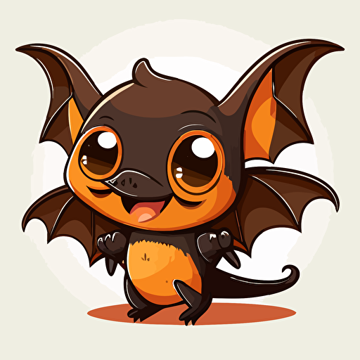 cute bat cartoon vector style