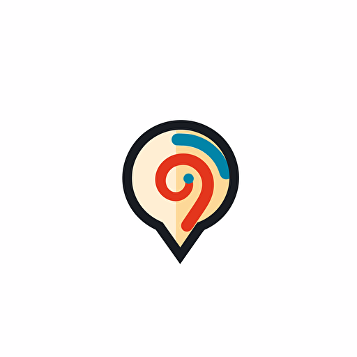 a logo of a map with a pin in it, simple, vector