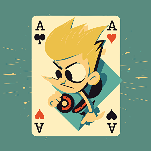 Johnny Test, Johnny Test Dukie as a playing card, CartoonNetwork, Simple, Minimalist Design, Vector, illustration