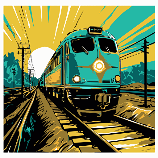 one color vector art of train, cartoon