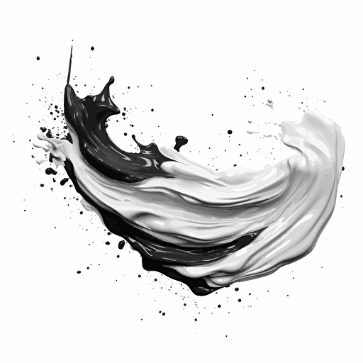 2d vector paint stroke, white background.