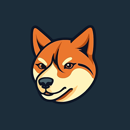 a mascot vector logo of a shiba inu, simple