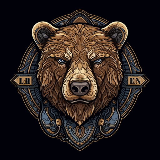 the clan of the bear logo art concept vectorized, hight detailed, indian decor