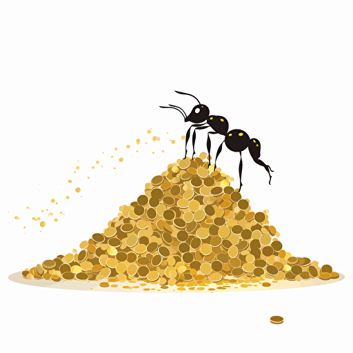financial success, ant, 50s design, vector art, no background