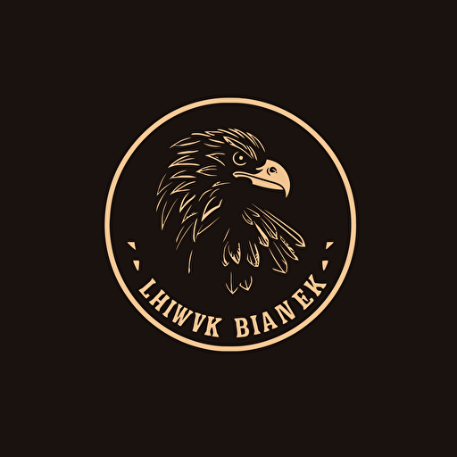 black hawk and coffee logo, simple vector logo illustration, mature, high quality