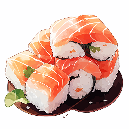 sushi, vector art, white background