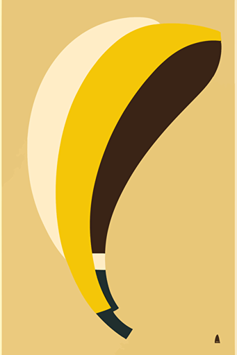 Minimalist banana, Bauhaus style, retro colours, vector work, ultra resolution,