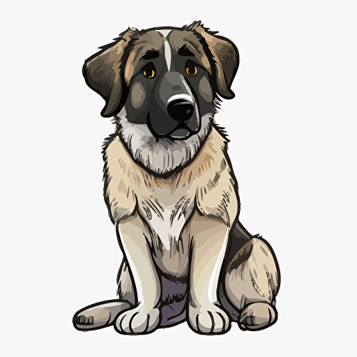 chibi Anatolian Shepherd Dog, twitch emote, no background, vector design,