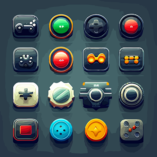 game ui buttons, vector