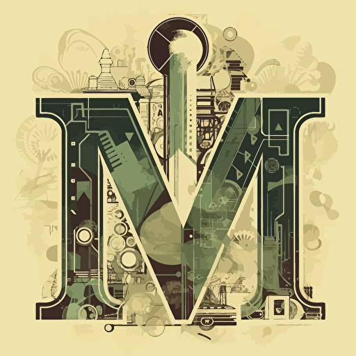 the letters "I" "M" "W" futurist vector