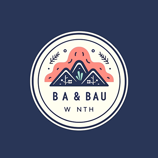 minimalist, hygge sticker logo vector for a company that sells baby care products called "Win and Beau Baby Co."